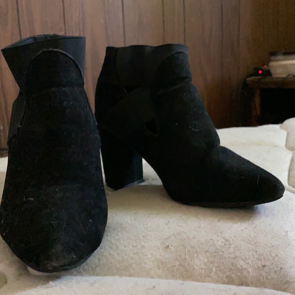 Black velvety high heels